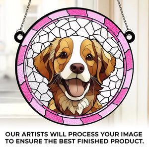 Custom Photo A Part Of One's Soul Remains Unawakened - Memorial Personalized Window Hanging Suncatcher - Sympathy Gift For Pet Owners, Pet Lovers