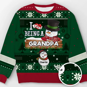 I Love Being A Grandma - Family Personalized Custom Ugly Sweatshirt - Unisex Wool Jumper - Christmas Gift For Grandma, Grandpa