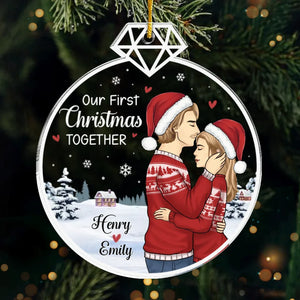 Our First Christmas, The Start Of Forever - Couple Personalized Custom Ornament - Acrylic Custom Shaped - Christmas Gift For Husband Wife, Anniversary, First Christmas