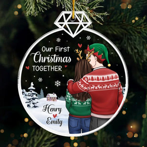 First Christmas, Forever Memories - Couple Personalized Custom Ornament - Acrylic Custom Shaped - Christmas Gift For Husband Wife, Anniversary, First Christmas