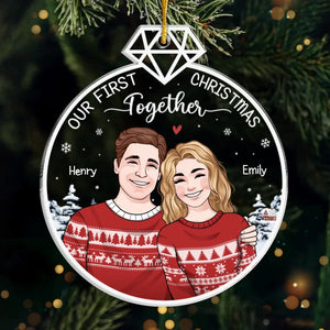 It's Beginning To Look A Lot Like Our First Christmas Together - Couple Personalized Custom Ornament - Acrylic Custom Shaped - Christmas Gift For Husband Wife, Anniversary, First Christmas