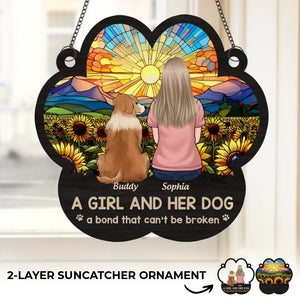 Where There Is Love, There Is No Goodbye - Memorial Personalized Window Hanging Suncatcher Ornament - Sympathy Gift For Pet Owners, Pet Lovers