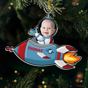 Custom Photo A New Star Comes To The Planet - Family Personalized Custom Ornament - Acrylic Custom Shaped - Christmas Gift For Baby Kids, Newborn Baby, First Christmas