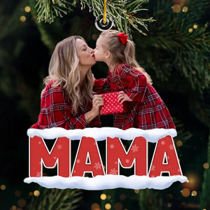 Custom Photo Mom And Daughter Make The Best Christmas Team - Family Personalized Custom Ornament - Acrylic Custom Shaped - Christmas Gift For Mom, Daughter