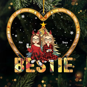 Besties Make The Holidays Brighter - Bestie Personalized Custom Ornament - Acrylic Custom Shaped - Christmas Gift For Best Friends, BFF, Sisters