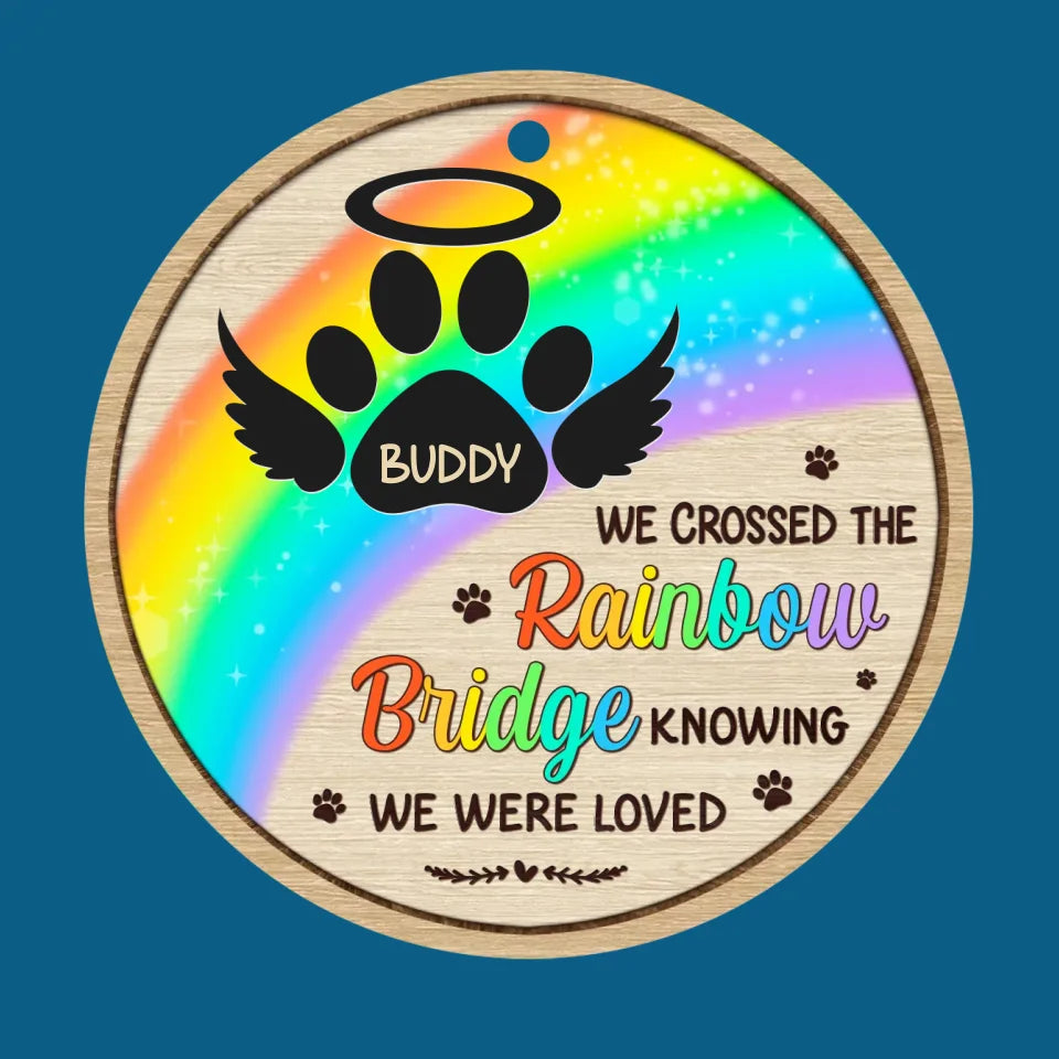 A Piece Of My Heart Is At The Rainbow Bridge - Memorial Personalized Custom Ornament - Wood Custom Shaped - Sympathy Gift, Christmas Gift For Pet Owners, Pet Lovers