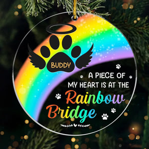 I Dream Of The Day We Can Meet At The Rainbow Bridge - Memorial Personalized Custom Ornament - Acrylic Custom Shaped - Sympathy Gift, Christmas Gift For Pet Owners, Pet Lovers