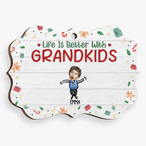 Custom Photo Love And Laughter Fill Our Family Home - Family Personalized Custom Ornament - Wood Benelux Shaped - Christmas Gift For Grandma, Grandpa