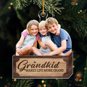 Custom Photo Family Is A Blessing We Can Always Count On - Family Personalized Custom Ornament - Acrylic Custom Shaped - Christmas Gift For Grandma, Grandpa