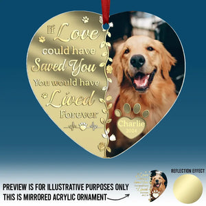 Custom Photo Once By My Side, Forever In My Heart - Memorial Personalized Custom Mirrored Acrylic Ornament - Sympathy Gift, Christmas Gift For Pet Owners, Pet Lovers