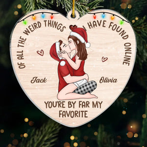 You Make My Heart Smile - Couple Personalized Custom Ornament - Wood, Acrylic Custom Shaped - Christmas Gift For Husband Wife, Anniversary