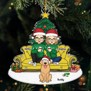 Our Love Has Fur And A Wagging Tail - Dog & Cat Personalized Custom Ornament - Acrylic Custom Shaped - Christmas Gift For Husband Wife, Anniversary, Pet Owners, Pet Lovers