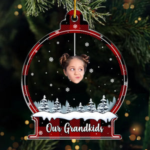 Custom Photo A Sweet Reminder Of The Love Between Grandparents And Grandkids - Family Personalized Custom Ornament - Acrylic Custom Shaped - Christmas Gift For Grandma, Grandpa, Grandkid