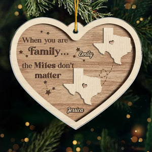 Distance Can’t Break The Bond We Share - Family Personalized Custom Ornament - Acrylic Custom Shaped - Christmas Gift For Family Members