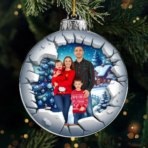 Custom Photo Cherishing Moments With Family This Holiday - Family Personalized Custom Ornament - Acrylic Custom Shaped - Christmas Gift For Family Members