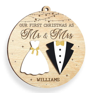 Counting Down The Days Until Our First Christmas Together - Couple Personalized Custom Ornament - Wood Custom Shaped - Christmas Gift For Husband Wife, Anniversary, First Christmas