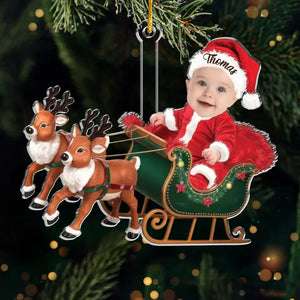 Custom Photo Tiny Claus Has Come To Bring Holiday Magic - Family Personalized Custom Ornament - Acrylic Custom Shaped - Christmas Gift For Baby Kids, Newborn Baby, First Christmas