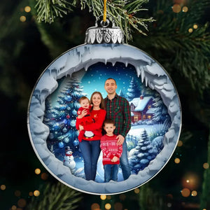 Custom Photo We Celebrate Our Family - Family Personalized Custom Ornament - Acrylic Custom Shaped - Christmas Gift For Family Members