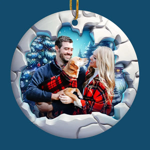 Custom Photo Together Is The Best Gift Of All - Family Personalized Custom Ornament - Ceramic Round Shaped - Christmas Gift For Family Members