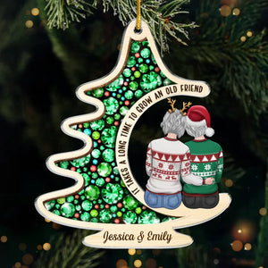 Happy Holidays To The Best Family Member I Chose For Myself - Bestie Personalized Custom Ornament - Acrylic Custom Shaped - Christmas Gift For Best Friends, BFF, Sisters