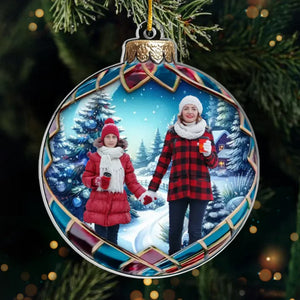 Custom Photo The Best Part Of Christmas Is Family Time - Family Personalized Custom Ornament - Acrylic Custom Shaped - Christmas Gift For Family Members