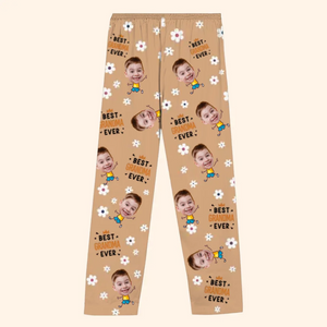 Custom Photo Best Grandma Ever - Family Personalized Custom Pajama Pants - Christmas Gift For Mom, Grandma