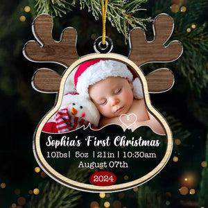 Custom Photo My First Christmas - Family Personalized Custom Ornament - Acrylic Custom Shaped - Christmas Gift For Baby Kids, Newborn Baby, First Christmas