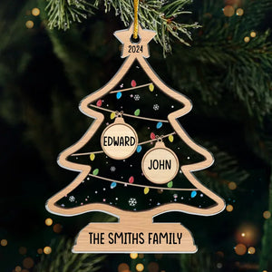 The Best Gift Around The Christmas Tree Is The Presence Of Family - Family Personalized Custom Ornament - Acrylic Custom Shaped - Christmas Gift For Family Members