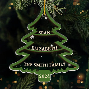 Our Christmas Tree Shines Bright - Family Personalized Custom Ornament - Acrylic Custom Shaped - Christmas Gift For Family Members