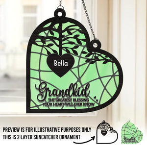 We Live In A Circle Of Love - Family Personalized Window Hanging Suncatcher - Gift For Grandma