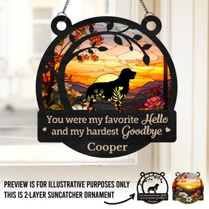 Dogs Leave Paw Prints On Our Hearts - Memorial Personalized Window Hanging Suncatcher - Sympathy Gift For Pet Owners, Pet Lovers