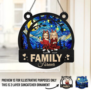 This Is Us - Family Personalized Window Hanging Suncatcher - Christmas Gift For Family Members