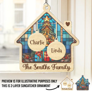 Gifts To Cherish Time With Loved Ones - Family Personalized Window Hanging Suncatcher - Christmas Gift For Family Members