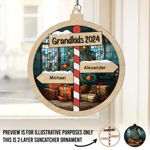 The Best Of All Gifts Around Any Christmas Tree - Family Personalized Window Hanging Suncatcher - Christmas Gift For Family Members