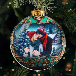 Custom Photo The Love We Share Is The Best Present Of All - Couple Personalized Custom Ornament - Acrylic Custom Shaped - Christmas Gift For Husband Wife, Anniversary