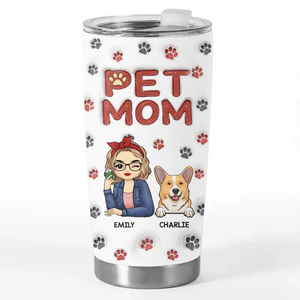 Thе Bеst Thеrapist Has Fur And Four Lеgs - Dog & Cat Personalized Custom 3D Inflated Effect Printed Tumbler - Gift For Pet Owners, Pet Lovers