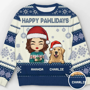 Pawsome Christmas Wishes - Dog & Cat Personalized Custom Ugly Sweatshirt - Unisex Wool Jumper - Christmas Gift For Pet Owners, Pet Lovers