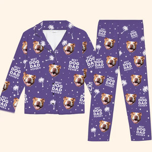 Custom Photo Best Dog Dad Ever - Dog & Cat Personalized Custom Pajamas - Christmas Gift For Pet Owners, Pet Lovers