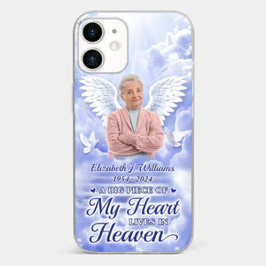 Custom Photo To Live In Hearts We Leave Behind - Memorial Personalized Custom Clear Phone Case - Sympathy Gift For Family Members