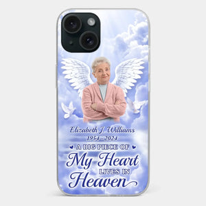 Custom Photo To Live In Hearts We Leave Behind - Memorial Personalized Custom Clear Phone Case - Sympathy Gift For Family Members