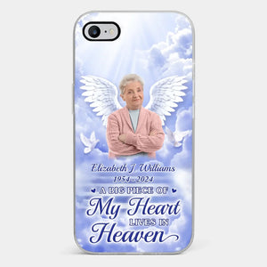 Custom Photo To Live In Hearts We Leave Behind - Memorial Personalized Custom Clear Phone Case - Sympathy Gift For Family Members