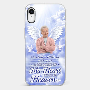 Custom Photo To Live In Hearts We Leave Behind - Memorial Personalized Custom Clear Phone Case - Sympathy Gift For Family Members