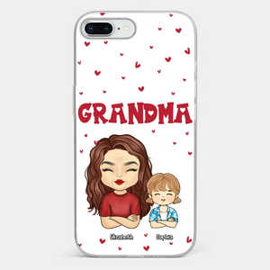 Our Beautiful Grandma Gave Us So Much Love - Family Personalized Custom Clear Phone Case - Gift For Mom, Grandma