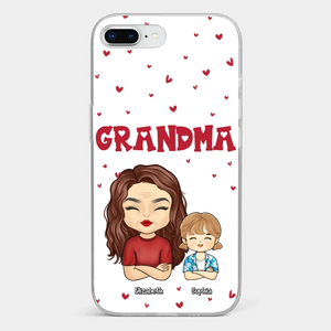 Our Beautiful Grandma Gave Us So Much Love - Family Personalized Custom Clear Phone Case - Gift For Mom, Grandma