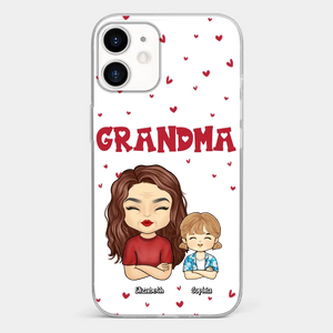 Our Beautiful Grandma Gave Us So Much Love - Family Personalized Custom Clear Phone Case - Gift For Mom, Grandma