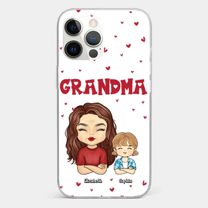 Our Beautiful Grandma Gave Us So Much Love - Family Personalized Custom Clear Phone Case - Gift For Mom, Grandma