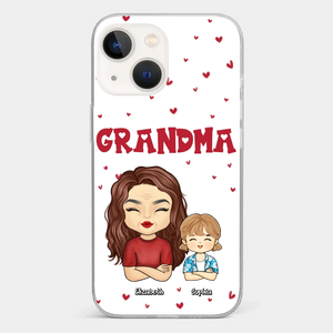 Our Beautiful Grandma Gave Us So Much Love - Family Personalized Custom Clear Phone Case - Gift For Mom, Grandma