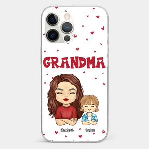 Our Beautiful Grandma Gave Us So Much Love - Family Personalized Custom Clear Phone Case - Gift For Mom, Grandma