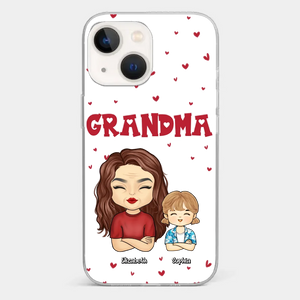 Our Beautiful Grandma Gave Us So Much Love - Family Personalized Custom Clear Phone Case - Gift For Mom, Grandma