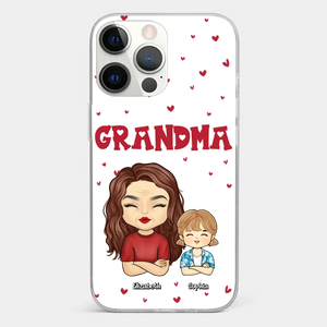 Our Beautiful Grandma Gave Us So Much Love - Family Personalized Custom Clear Phone Case - Gift For Mom, Grandma